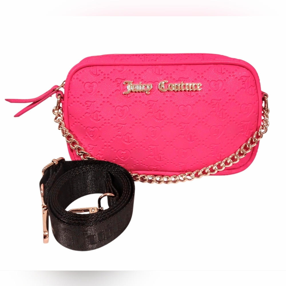 Juicy Couture Hot Pink Crossbody Bag with Gold Chain Nwot